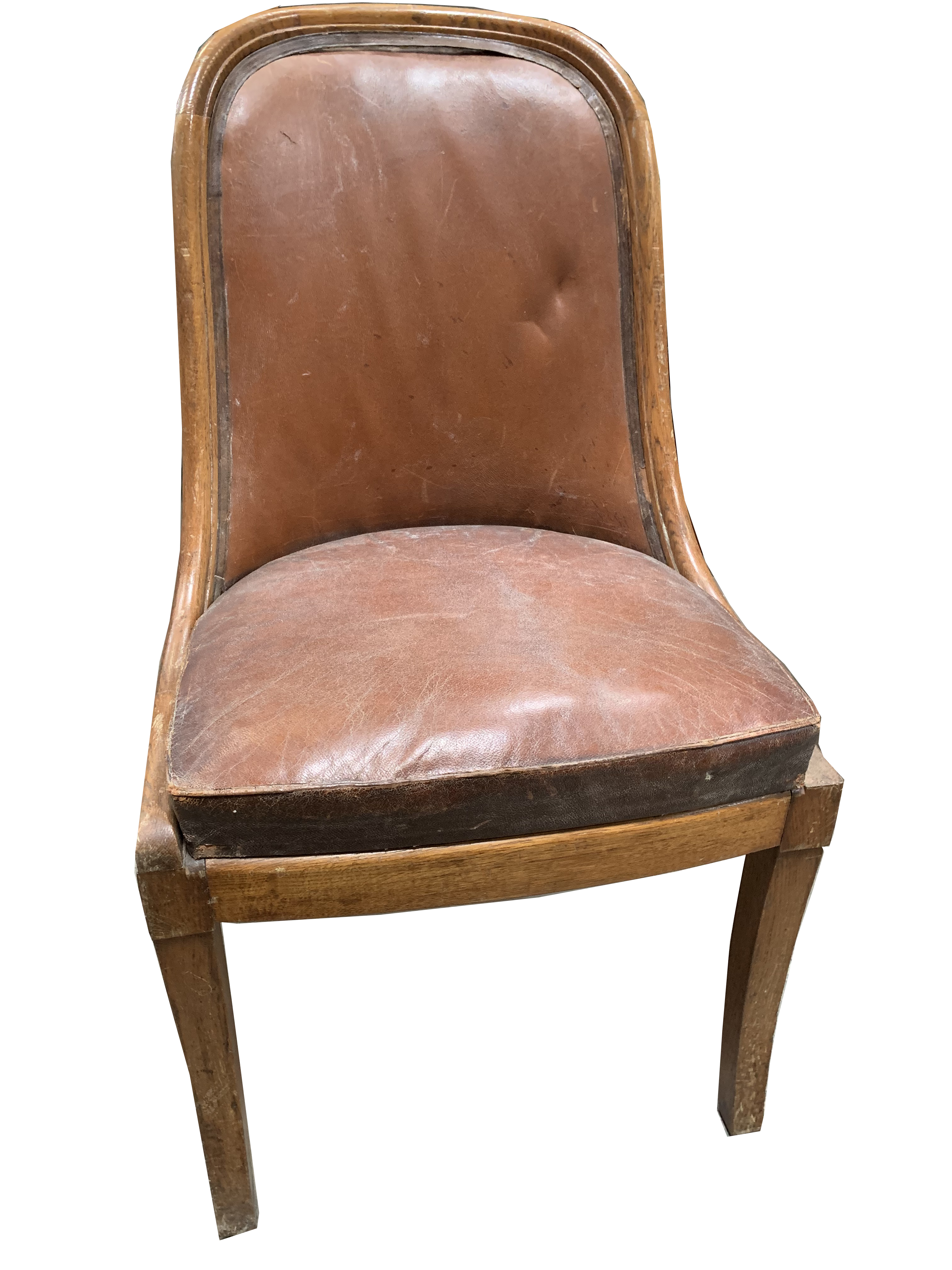 Chaise cuir et bois   Matériaux Autenthiques