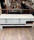 Chest of drawers with stained glass