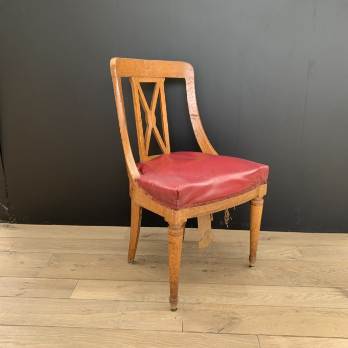 Red leather bridge chair