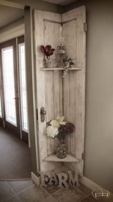 Shelf with antique door