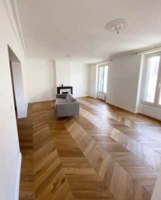 Herringbone engineered parquet