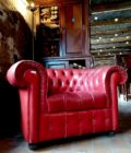 red Chesterfield armchair