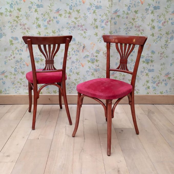 Chair with red velvet seat