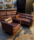 3 fauteuils cuir style knoll