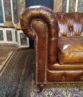 Canapé Chesterfield en cuir Marron
