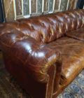 Accoudoir Canapé Chesterfield en cuir Marron