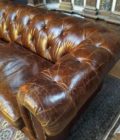 Accoudoir Canapé Chesterfield en cuir Marron