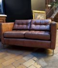 Fauteuil cuir 2 places style knoll