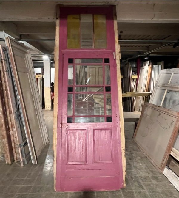 Glass door with fanlight 121x346cm