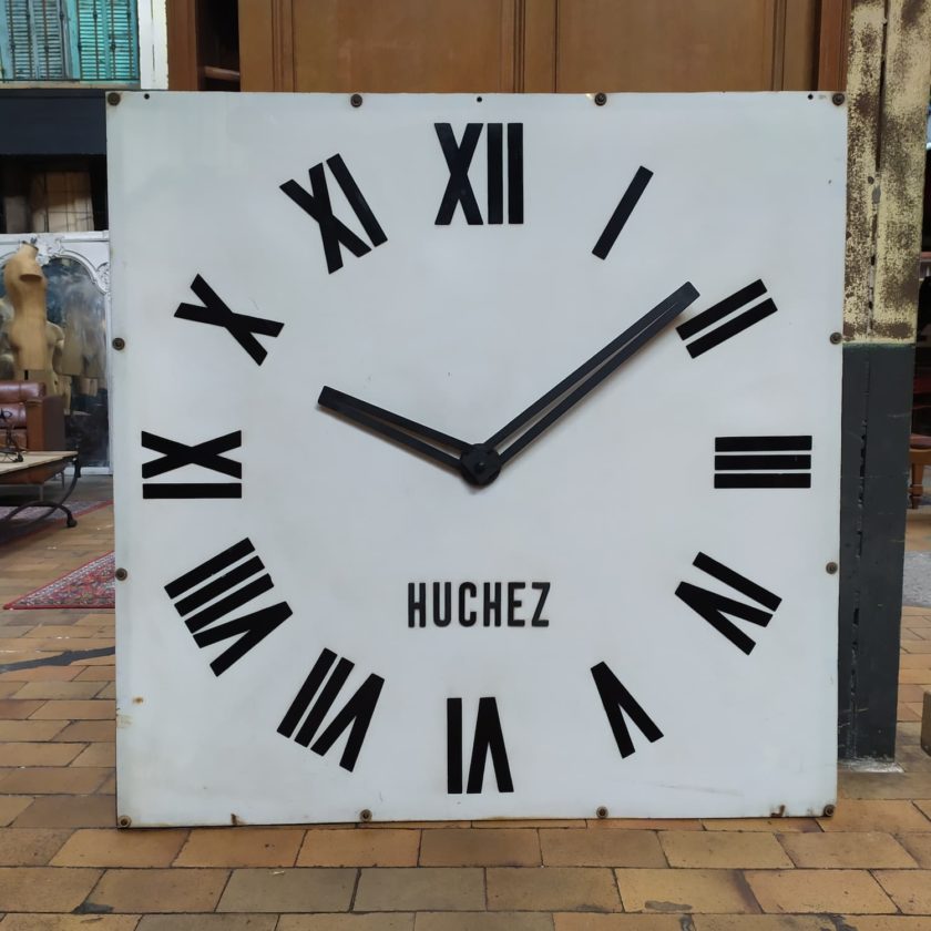 huchez clock white dial roman numeral