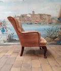 Fauteuil chesterfield chippendale droit