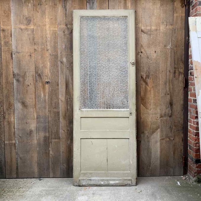 Antique oak glass door, 90x202cm.