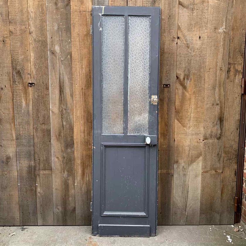 Antique glass partition door, 64x221cm.