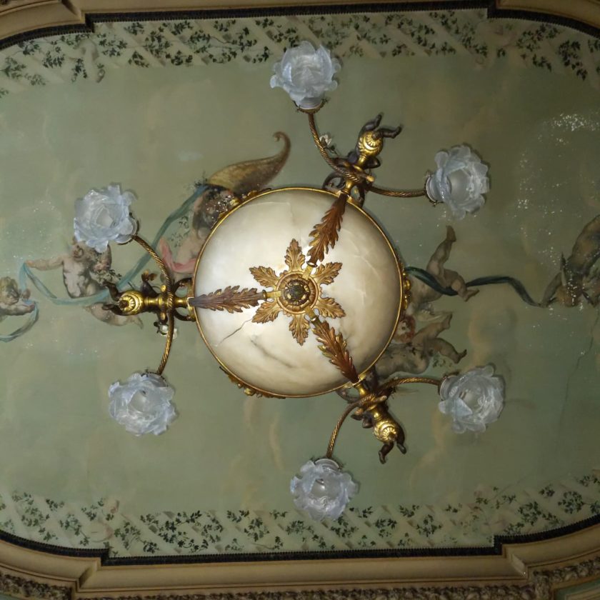 antique Napoleon III chandelier details
