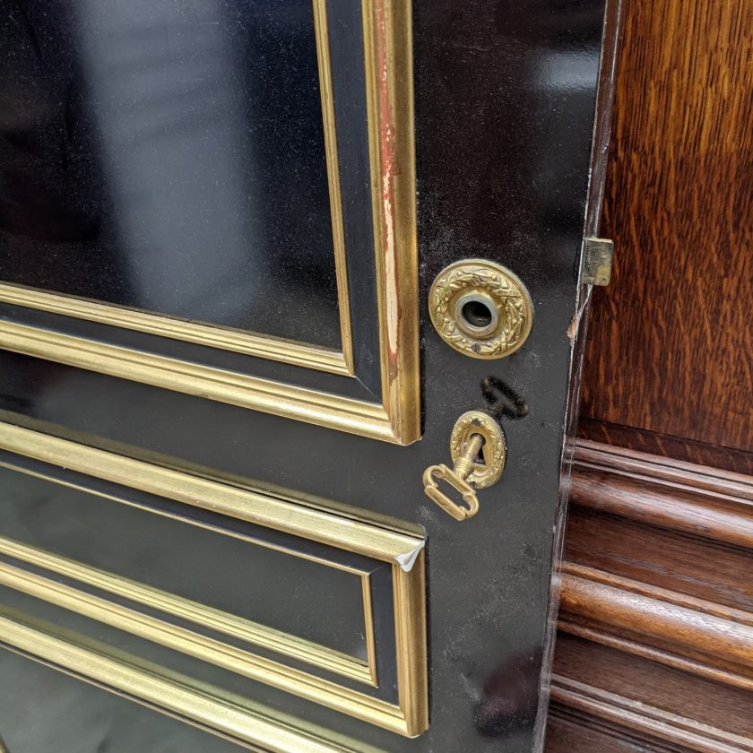 black lacquered door details
