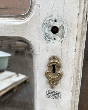 antique door with mirror details