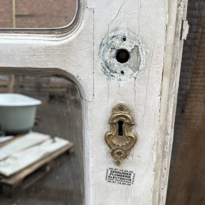 antique door with mirror details