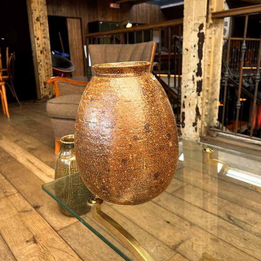 stoneware ball vase