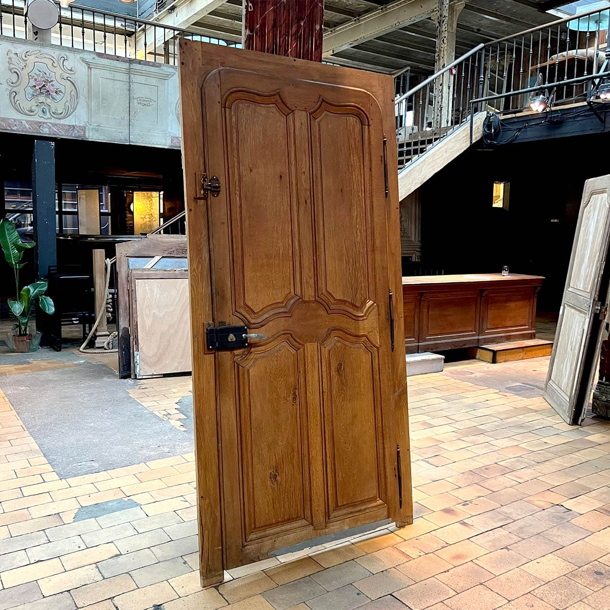 Porte d’entrée ancienne avec bâti 95,5×213,5cm