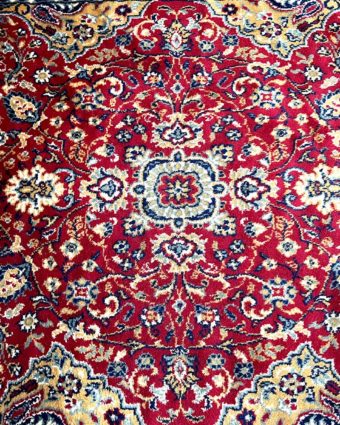 Large red middle blue carpet