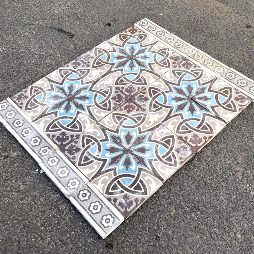 Cement tiles, thistle pattern, 18m² lot