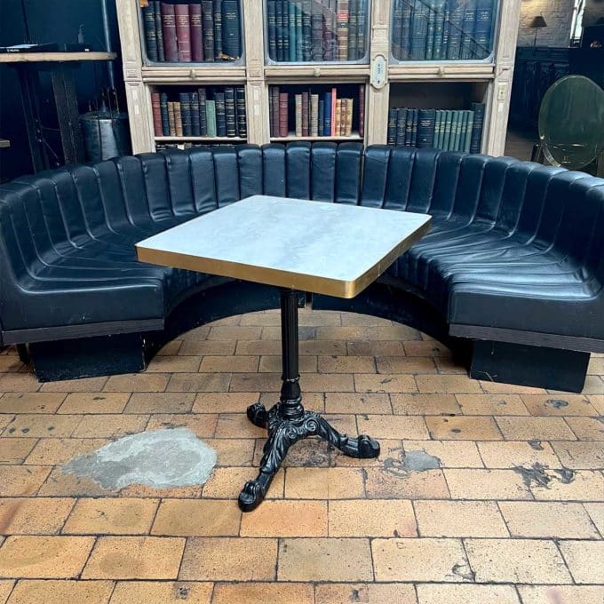 Bistro table with cast-iron legs