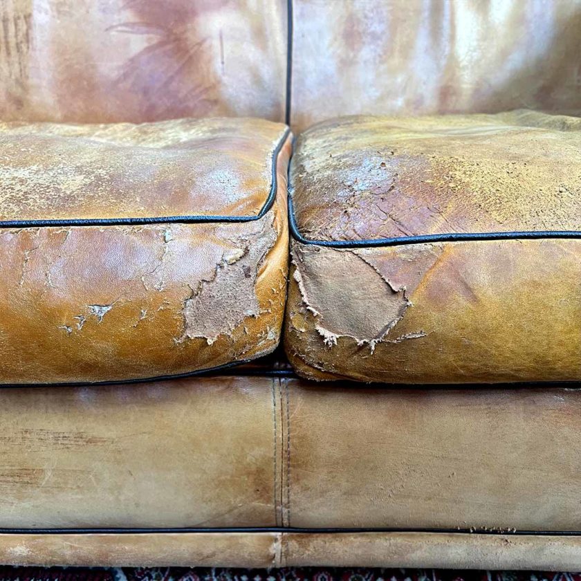 Sofa and leather armchair defect