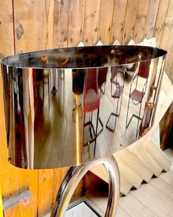 Vintage chrome-plated brass lamp top 1