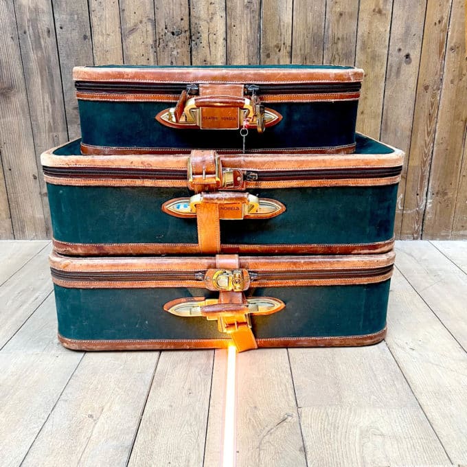 Suite of three suitcases front