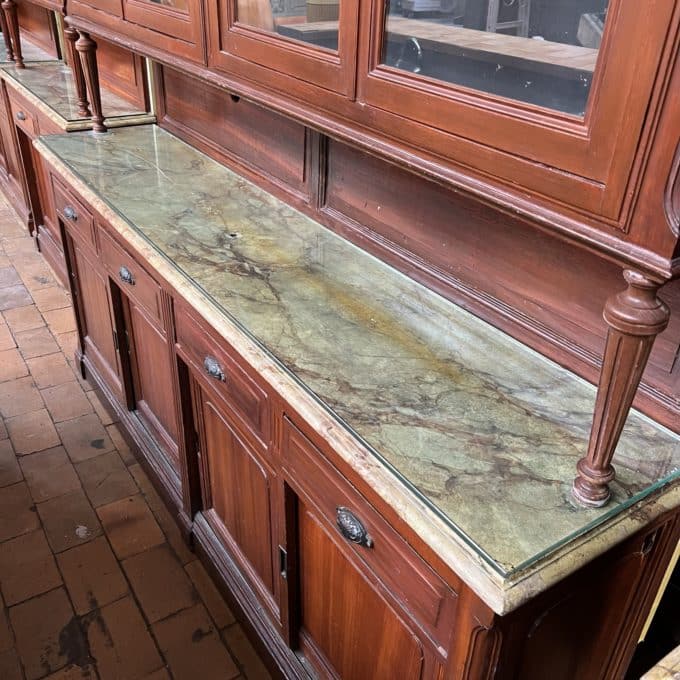 Large wooden display cabinet top