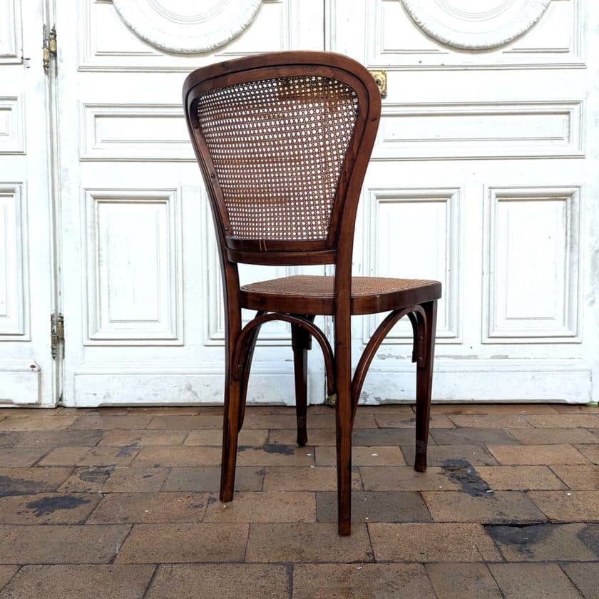 Set of 4 cane chairs back