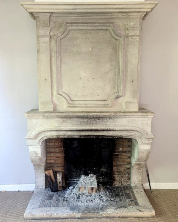 Stone fireplace