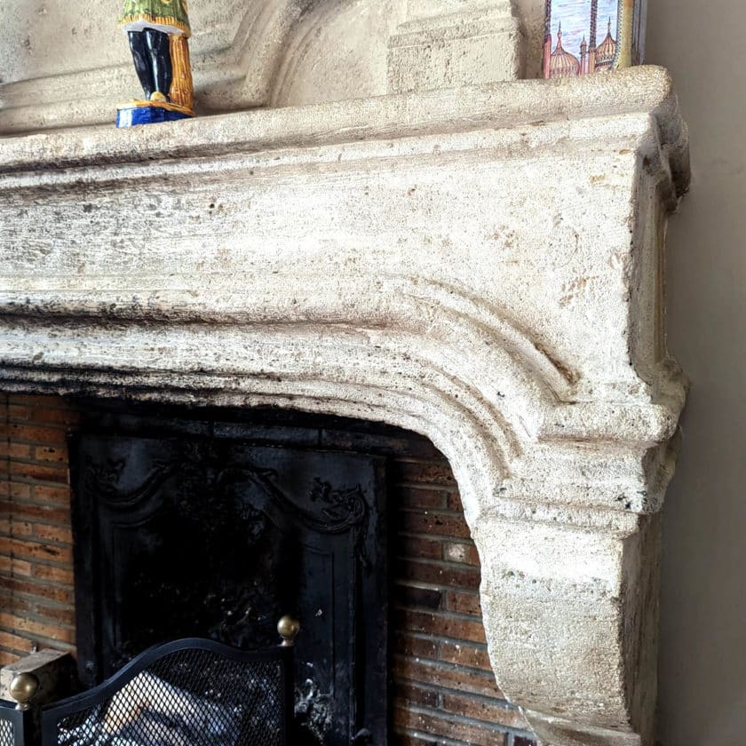 Stone fireplace details