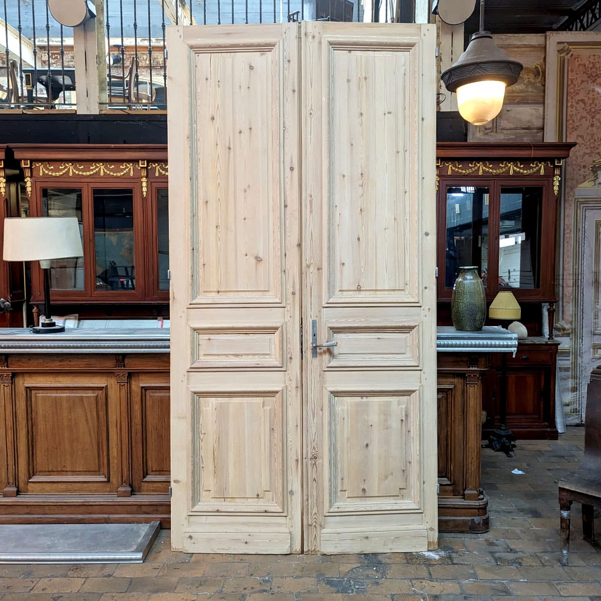 Haussmannian closet door in pickled fir