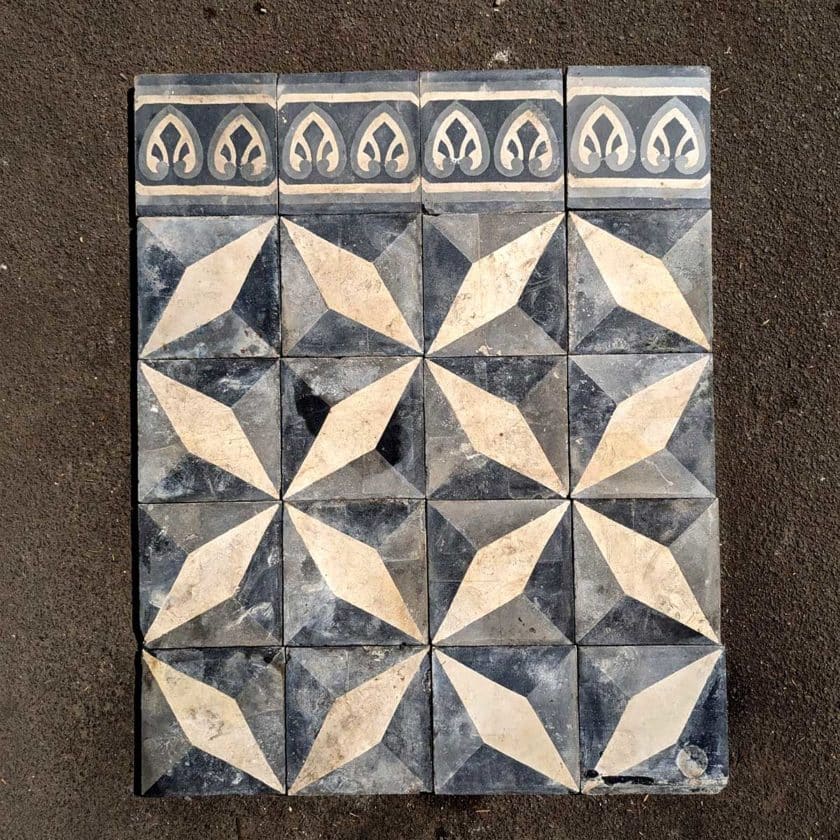 Lot de carreaux de ciment a motif géométrique