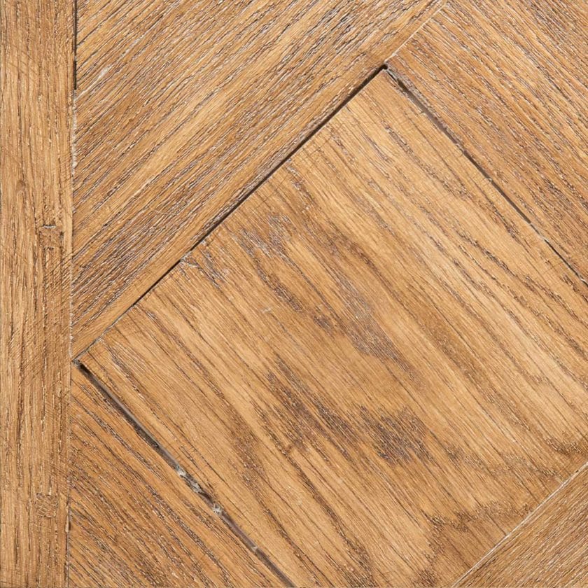 Parquet Soubise ou petit versailles en chêne vielli details