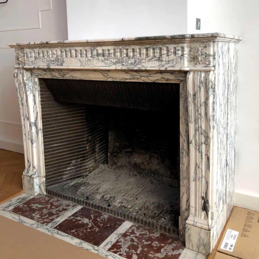 White side fireplace