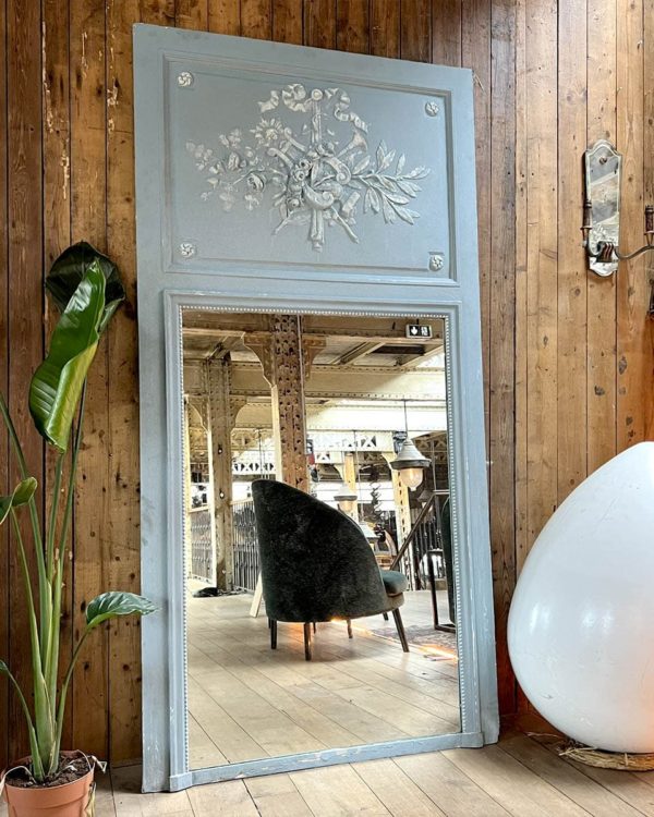 Louis XVI style trumeau mercury mirror