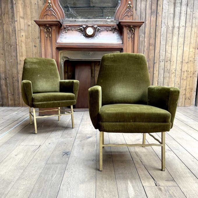 Pair of 50s zoom armchairs