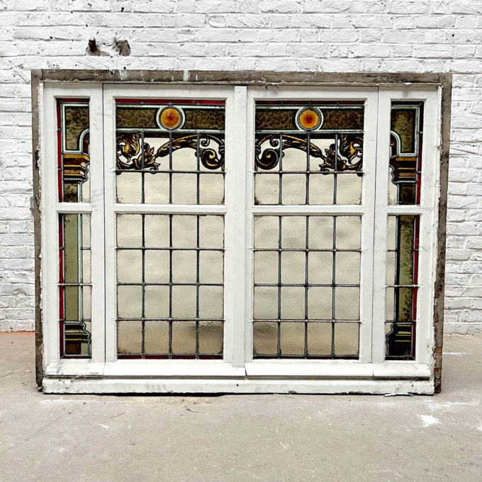 Small stained glass windows with Napoleon III motif zoom front