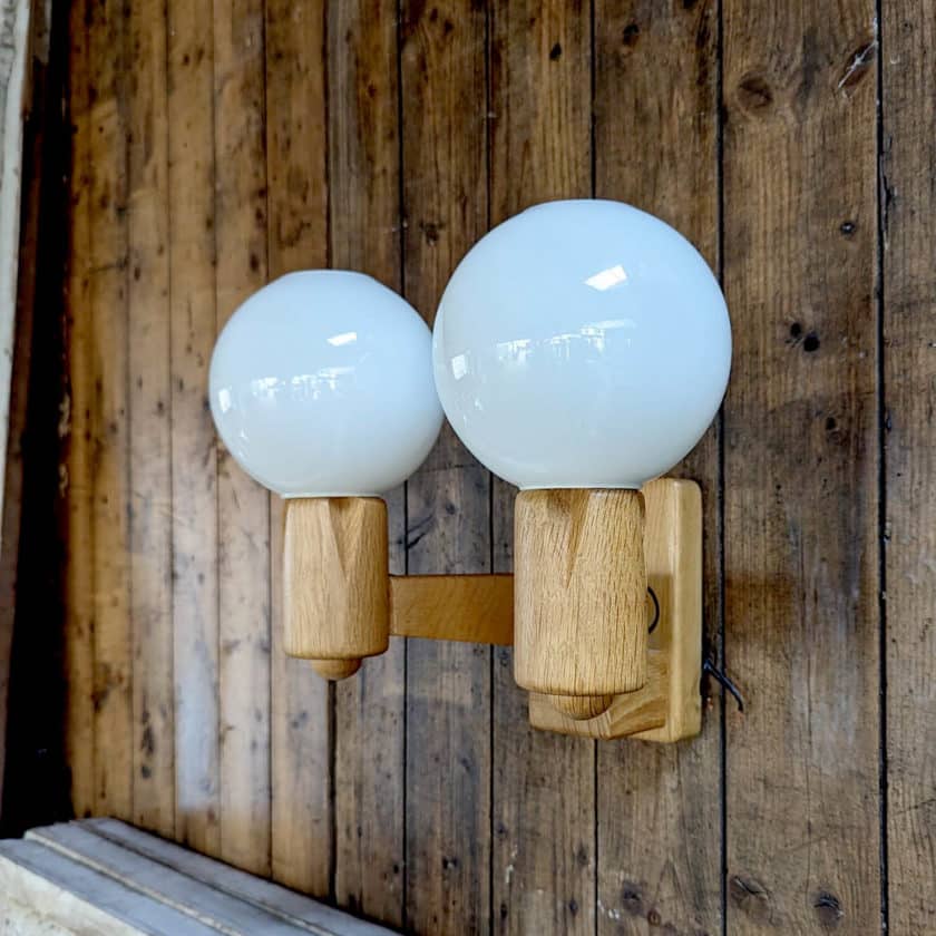Pair of Guillerme et Chambron semi-side wall lights