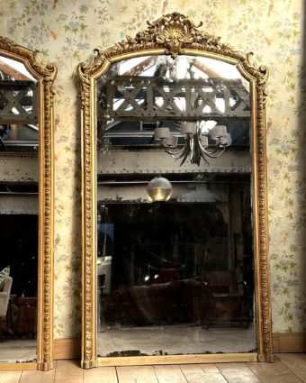 Paire de Trumeau de style Louis XV en dorure miroir mercure right
