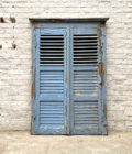 Pair of blue shutters with frame 163x105 cm front