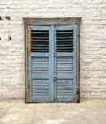 Pair of blue shutters with frame 163x105 cm back