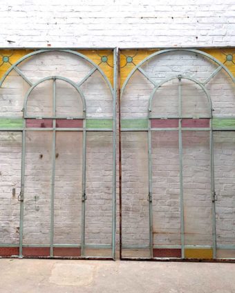 Metal canopy with coloured glass 155x264