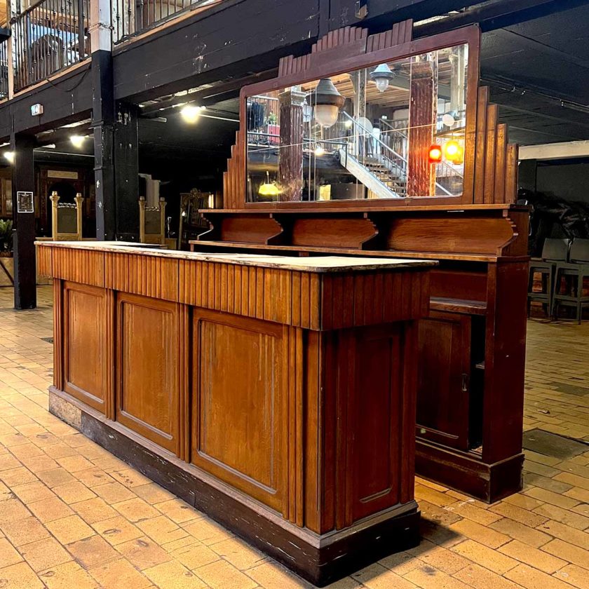 Oak art deco bar and back bar side 1