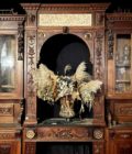 Boiserie bibliothèque avec dorure cheminee top
