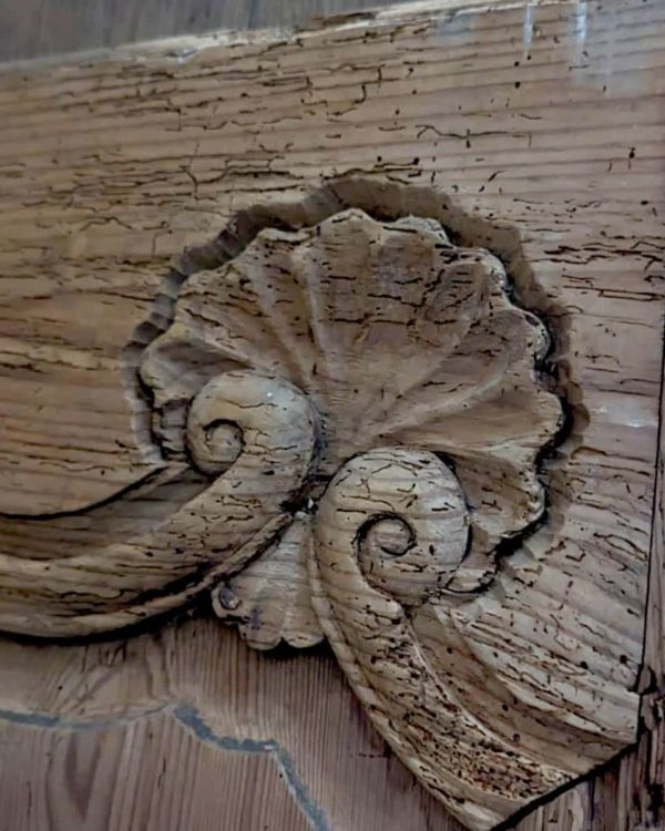 Double fir cupboard door Louis XV style 17x164