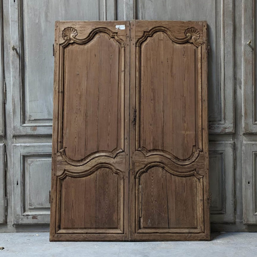 Double fir cupboard door Louis XV style 17x164cm