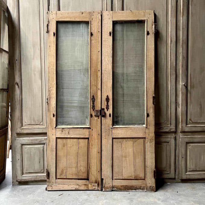 Oak double glazed door 248x146 cm back